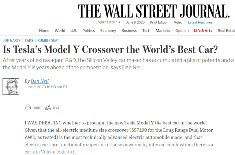Sandy Munro Wall Street Journal Tesla Model Y